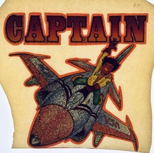 Original Vintage Captain Spaceship Glitter Iron On Transfer