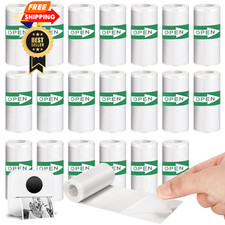 20PCS Mini Printer Paper,Thermal Sticker Black on White
