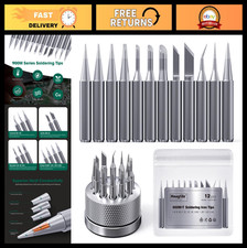 900M Soldering Iron Tips Holder - 12 Replacement Tips for Soldering Stations