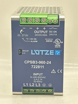 Luetze CPSB3-960-24 Power Supply  Input 400-500VAC Output 24VDC