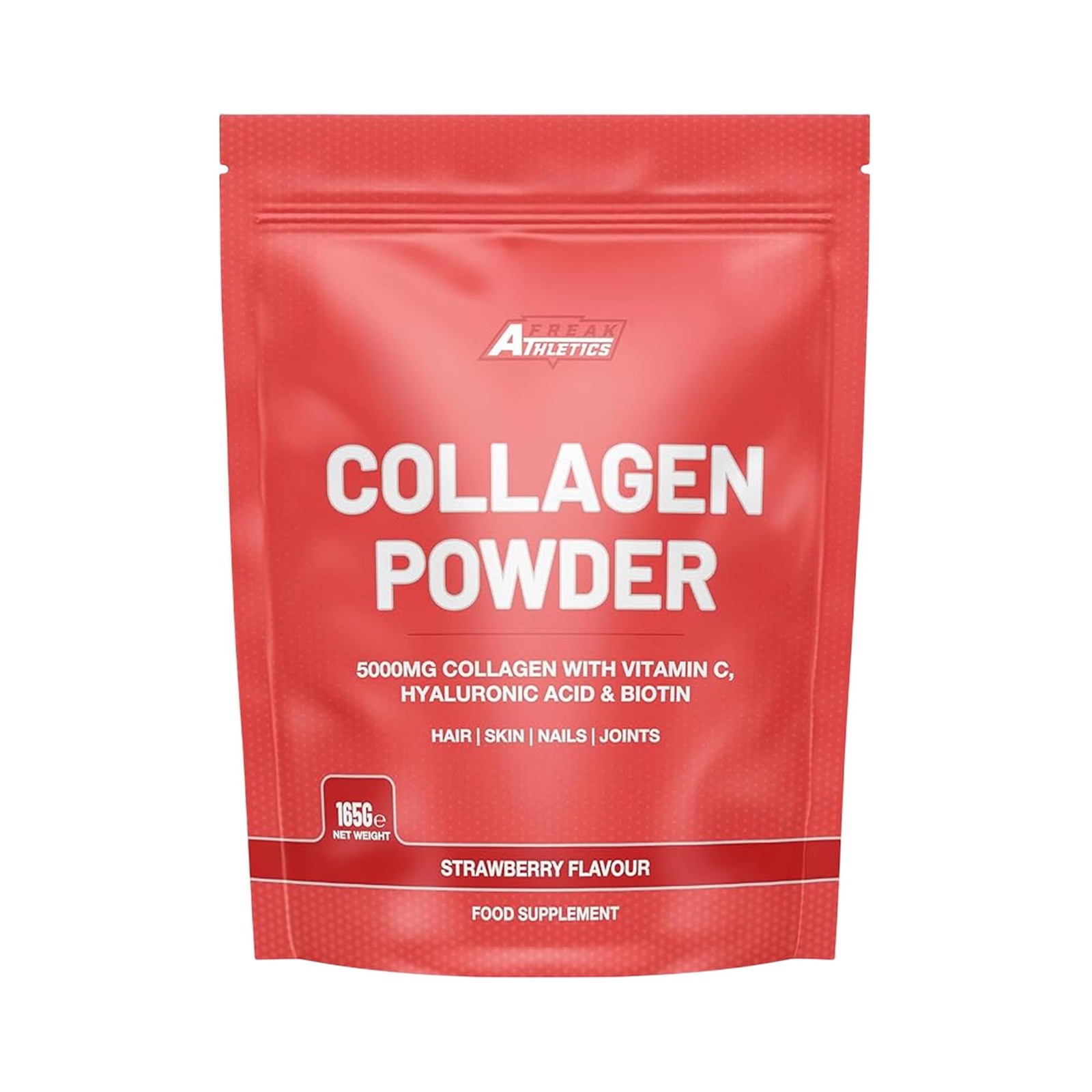 Strawberry Collagen Powder Peptides, Vitamin C, Biotin, 5000mg, 30 Servings