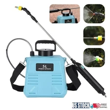 1.3 Gallon Electric Garden Sprayer Pump Sprayer Battery Powered w/3 Mist Nozzles