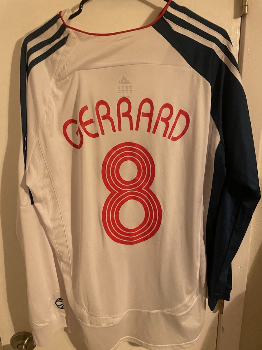 adidas Liverpool GERRARD 8 サッカーシャツ adidas Liverpool Steven Gerrard #8 Soccer Jersey White Navy Long