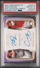 2023 Topps Definitive Dual Shohei Ohtani Mike Trout #DACTO 1/5 PSA 10/10 Auto