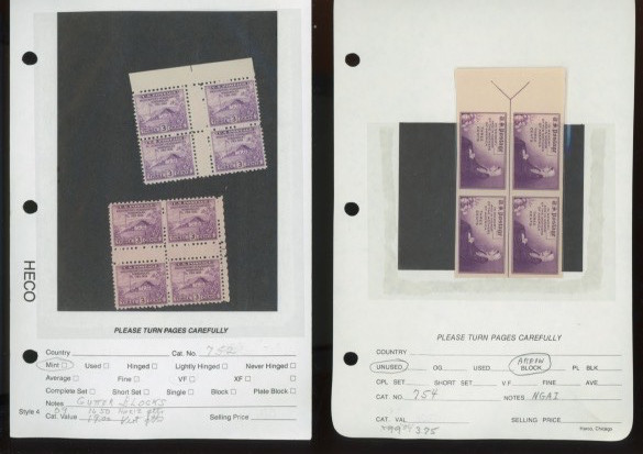 Farley related Arrow Blocks  gutters etc US #758 MNH and NGAI cv 467.00 (goo8