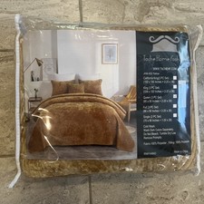 Tache Home Fashion 3 PC. Comforter Bedspread Set, Queen, New Tan / Brown