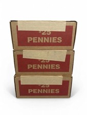 SEALED Bank Box 50 Rolls of Pennies $25 FV Unopened Unsearched FAST SHIP