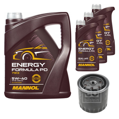 FEBI BILSTEIN Ölfilter 8L MANNOL Energy Formula PD 5W-40 für Renault Grand