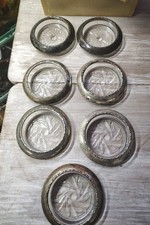 Lot Of 7 "STERLING" Silver & Glass Coasters/ Mixed Vintage , Amsti, French