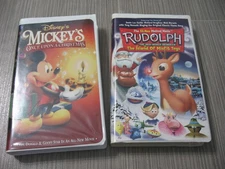 VHS LOT - MICKEY'S ONCE UPON A CHRISTMAS + RUDOLPH & THE ISLAND OF MISFIT TOYS