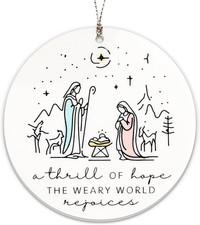 Nativity Scene Christmas Ornaments 2026, O Holy Night Silent Birth of Jesus, Tru