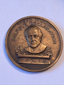 Vtg 1917-67 Israel Balfour Declaration Bronze Medal Paul Vincze 50th Anniversary