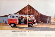Volkswagen Bus Station Wagon Original 1965 Vintage Centerfold Print Ad Wall Art