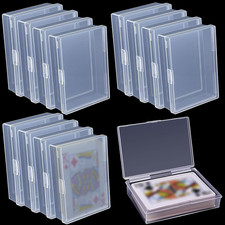 12 Pack Playing Card Case,Empty Plastic Trading Card Storage Box,Snaps Closed Cl