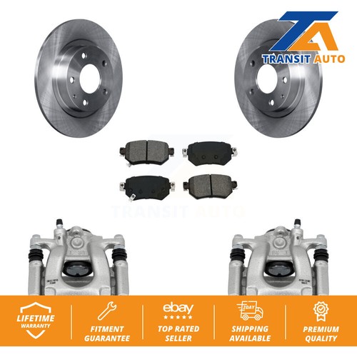 Rear Disc Brake Caliper Rotors And Semi-Metallic Pads Kit For 2016-2021 Mazda 6 - Picture 1 of 11