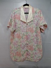 Vtg Victoria's Secret Gold Label Floral Night Shirt Sm Button Front Lightweight