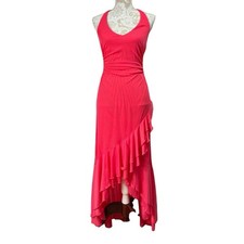 Vintage City Triangles Size Medium Pink Prom Dress Maxi Ruffle Gown Fairy Y2K