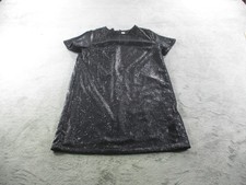 Gap Dress Womens 16 Black Sequin Tee Dress Short Sleeve Lined Party Cocktail