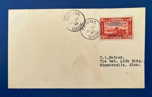 Nice CANADA Sc# 203 First Day Cover FDC 'Grain Conference' 7-24-1933 Regina