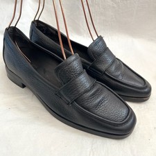 Vionic loafers slip on shoes Sellah US womens 9 black leather moc toe flat