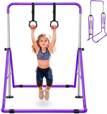 Gymnastics Bar for Kids, Adjustable Height Gymnastic Horizontal Bars, Folding Ex