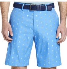 Walter Hagen Mens Palm Tree/Clubs Print Golf Shorts Size 42 Sea Blue