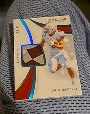 2019 Immaculate Collegiate Andy Isabella glove patch relic 48/68 UMASS 