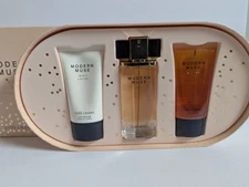 3 PC Estee Lauder MODERN MUSE Eau de Parfum Body Lotion Shower Gel Gift Set NIB