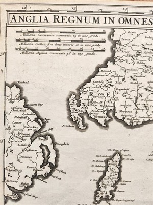 1688 antique MAP of ENGLAND & WALES by FREDERICK DE WIT antique