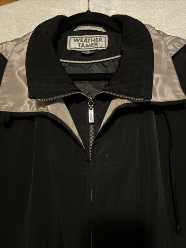 Weather Tamer Women’s Jacket Sz. XL Black. Full Zip Lined Removable Hood Pockets - Picture 3 of 24