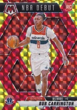 Bub Carrington 2024-25 Panini Mosaic NBA Debut Choice Fusion Red & Yellow RC /75