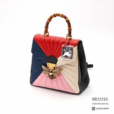 GUCCI Queen Margaret Backpack 476664 Bee Pearl Leather ImportFeeFREE