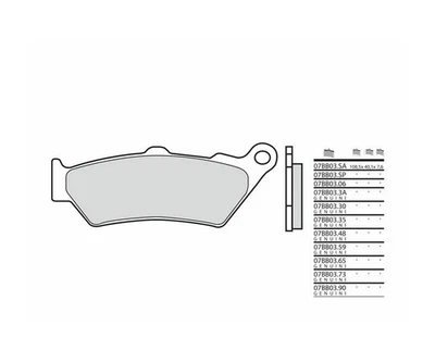 Plaquettes de frein BREMBO route métal fritté - 07BB03SA - Photo 1/2