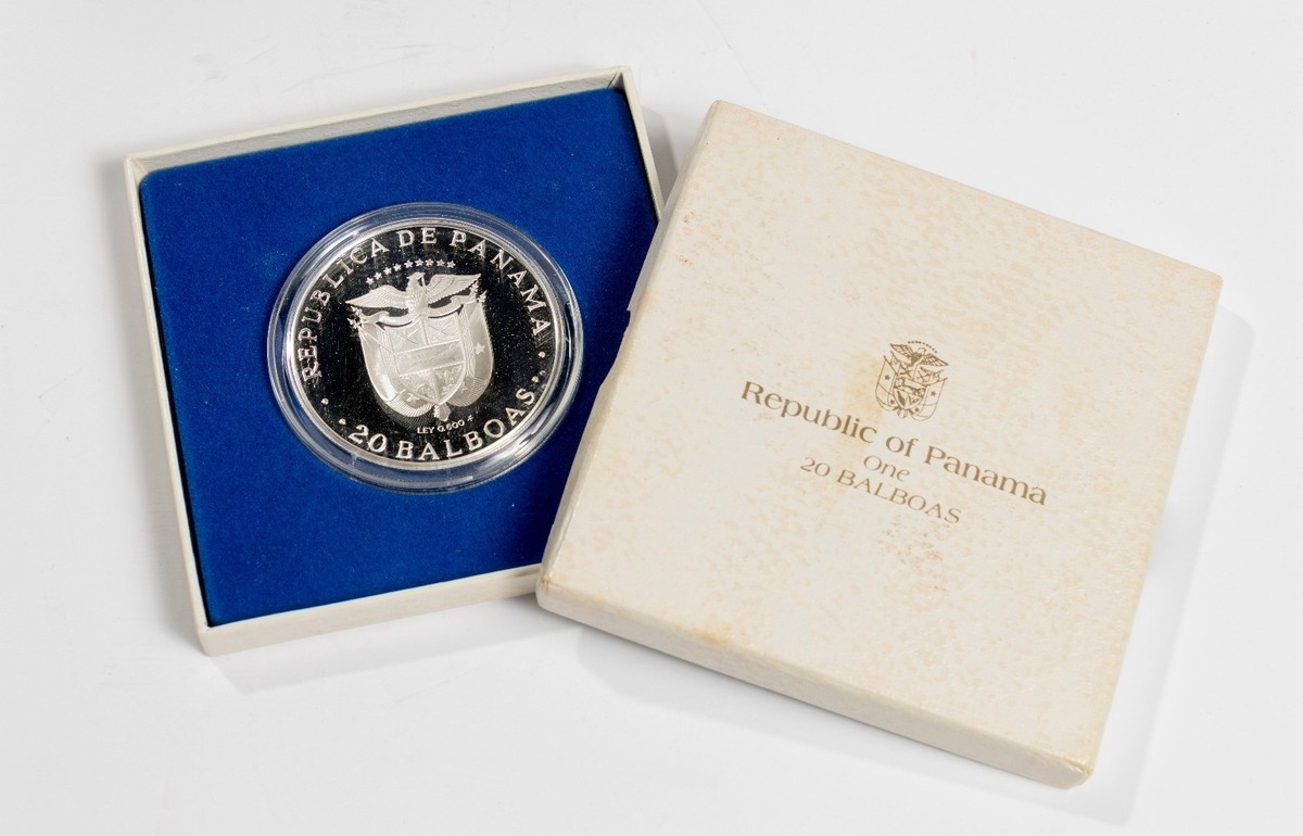 コレクション S.BOLIVAR Republic of Panama 20 BALBOAS 1974 Panama 20 Balboas Proof Silver coin, Simon Bolivar 1783-1830
