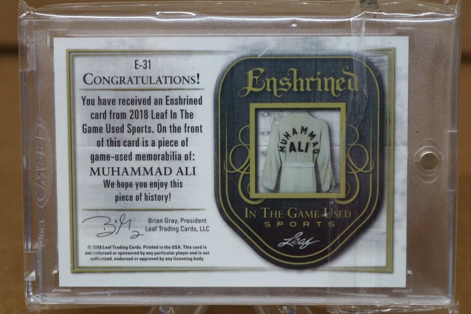 2018 Leaf Enshrined, Game Worn Patch, Muhammad Ali, SSP 2/7 - Image 3 of 3