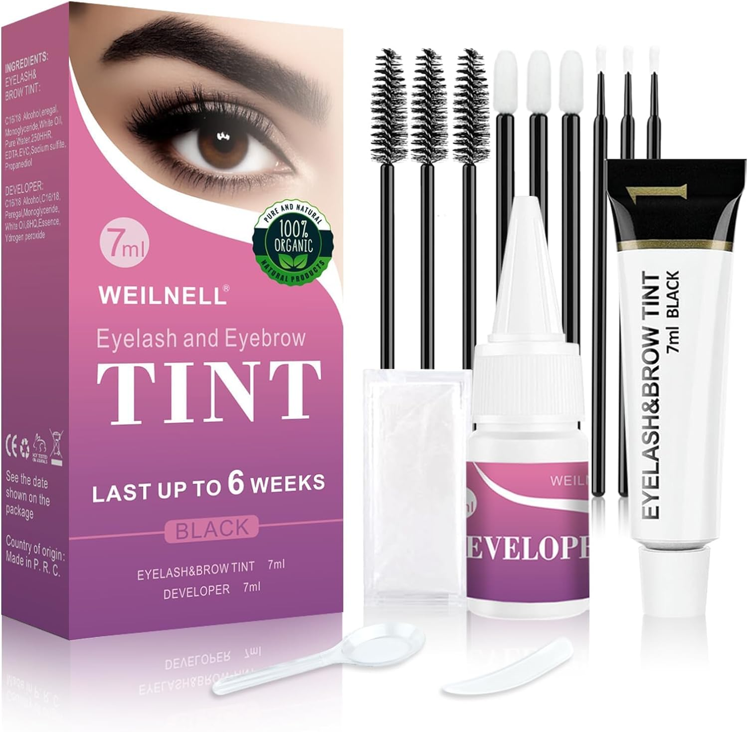 Eyebrow & Eyelash Tint Kit, Professional Instant Lash & Brow Dye Kit, Easy to Us