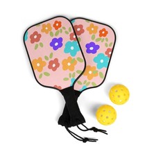 Retro Floral Pickleball Paddle Kit Pickleball Kit