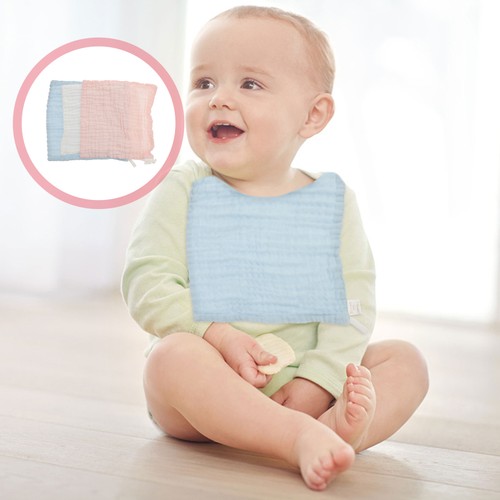 3 piezas baberos paños faciales de muselina para recién nacido para limpiar paños saliva - Imagen 7 de 10