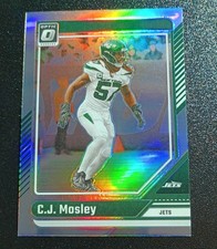 2024 DONRUSS OPTIC C.J. MOSLEY SILVER PRIZM #157 NEW YORK JETS