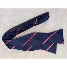 Navy Blue Red White Striped Self Tie Bow Tie Adjustable Formal Mens Accessory
