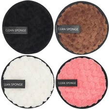 Reusable Soft Makeup Remover Pads for All Skin - 4 pack Microfiber Face Round...