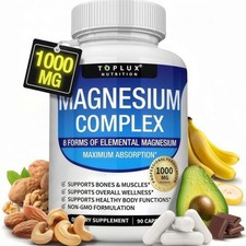 Magnesium Complex Capsules - Vegan High Absorption for Sleep Muscle Bone Support