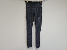 Spanx Faux Leather Moto Leggings Womens Small Black Skinny Leg Yoga Workout