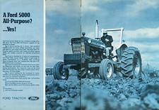 1971 Ford 5000 Farm Tractor 2 Page Print Ad