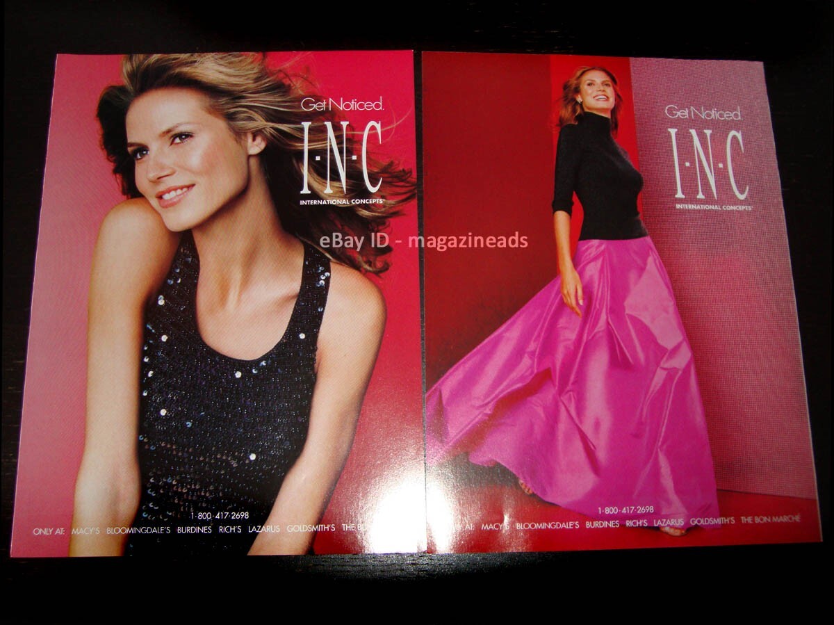 INC International Concepts 4-Page PRINT AD Holiday 1999 HEIDI KLUM