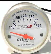 OBX Racing Sport Platinum White Meter Cylinder Head Temp Gauge
