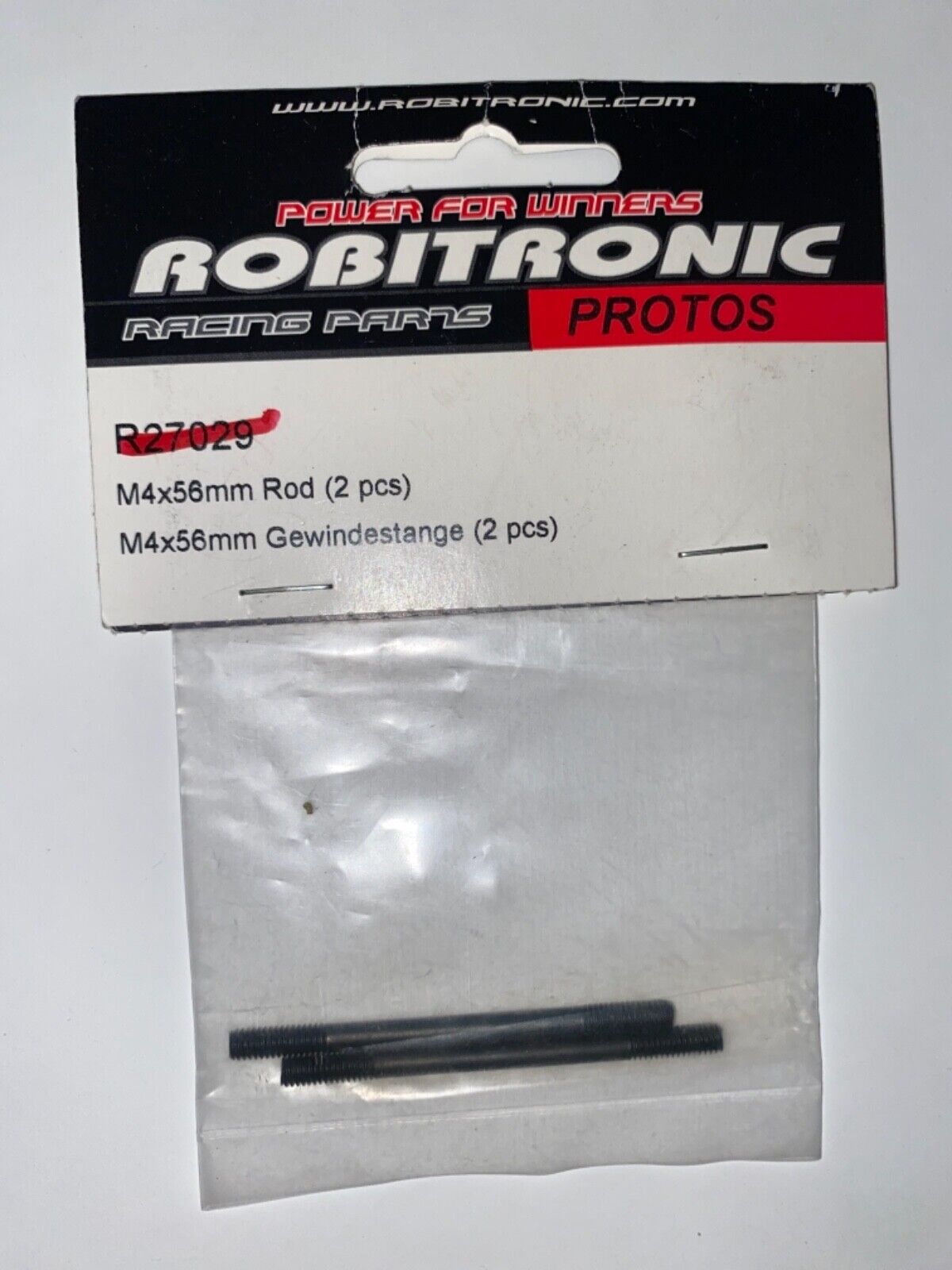 Robitronic Racing Parts M4X56MM Rod (2 Pcs.) #R27029