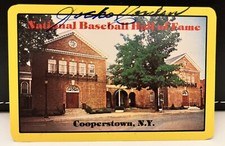 Jocko Conlon autograph Hall of Fame playing card HOF umpire signed blue sharpie
