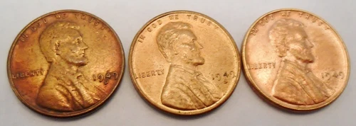 1949 P D S Lincoln Wheat Cent / Penny Set  AVE CIRCULATED  **FREE SHIPPING**