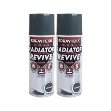 SPRAYTEKK Radiator Paint Satin Anthracite 2x400ml Heat Resistant Spray Twin Pack